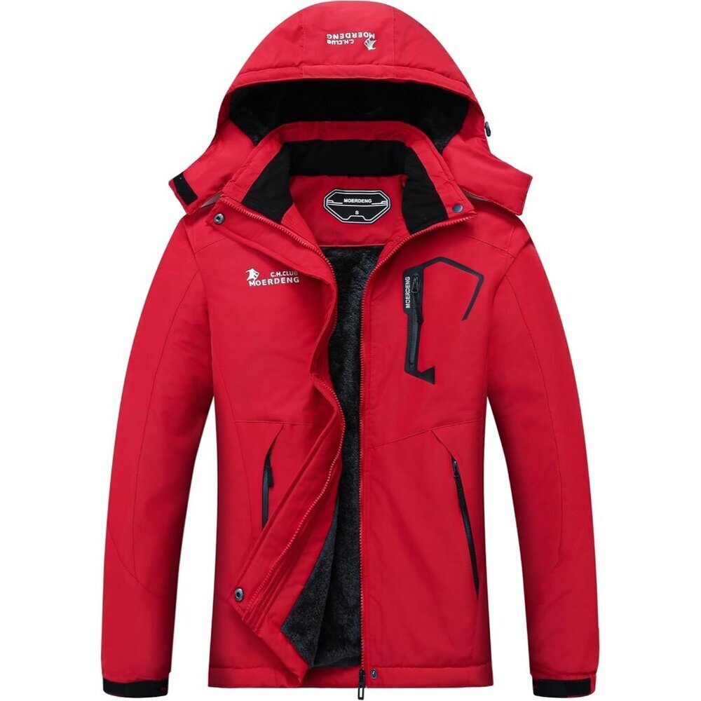 Women's red Waterproof Ski Jacket Warm Winter Coat  Windbreaker Hooded